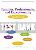Test Bank For Families, Professionals, and Exceptionality: Positive Outcomes Through Partnerships and Trust 7th Edition All Chapters - 9780133418248