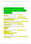ACCA SBR 2023 Exam Questions with Complete Solutions 