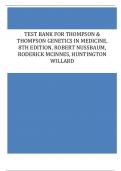 Test Bank for Thompson & Thompson Genetics in Medicine, 8th Edition, Robert Nussbaum, Roderick McInnes, Huntington Willard