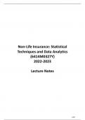 Non-Life Insurance: Statistical Techniques and Data Analytics (2022/2023) Lecture Notes