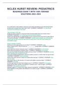 NCLEX HURST REVIEW- PEDIATRICS READINESS EXAM 1-WITH 100% VERIFIED  SOLUTIONS-2022-2024