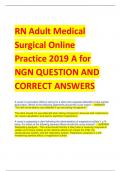 RN Adult Medical  Surgical Online  Practice 2019 A for  NGN QUESTION AND  CORRECT ANSWERS