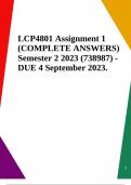LCP4801 Assignment 1 (COMPLETE ANSWERS) Semester 2 2023 (738987) -      DUE 4 September 2023.