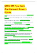 NASM CPT Final Exam  Questions And Answers  Update