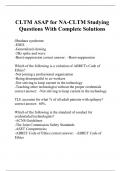 CLTM ASAP for NA-CLTM Studying Questions With Complete Solutions