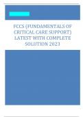 FCCS (FUNDAMENTALS OF  CRITICAL CARE SUPPORT) LATEST WITH COMPLETE  SOLUTION 2023