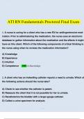 RN Fundamentals Proctored ATI Final Exam 2023 Questions and Answers (Verified Answers)