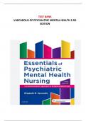 Varcarolis 3rd Edition Test Bank on Essentials of Psychiatric Mental Health Nursing