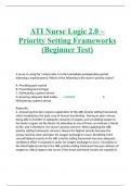 ATI Nurse Logic 2.0 ~ Priority Setting Frameworks (Beginner Test)