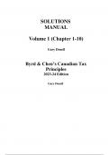 Byrd & Chen's Canadian Tax Principles,  Edition, (Volume 1) 1e Gary Donell, Clarence Byrd, Ida Chen (Solutions Manual, 100% Original, Verified A+)