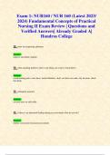 Exam 1: NUR160 / NUR 160 (Latest 2023/ 2024) Fundamental Concepts of Practical Nursing II Exam Review | Questions and Verified Answers| Already Graded A| Hondros College
