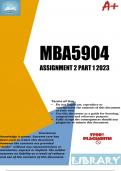 MBA5904 Assignment 2 (PART 1 DETAILED ANSWERS) 2023 - DUE 13 October 2023