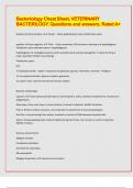 Bacteriology Cheat Sheet, VETERINARY BACTERILOGY. Questions and answers, Rated A+