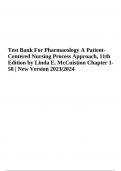 Test Bank For Pharmacology A PatientCentered Nursing Process Approach, 11th Edition by Linda E. McCuistion Chapter 1- 58 | New Version 2023/2024