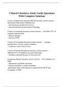 Clinical Chemistry Study Guide Questions With Complete Solutions