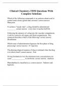 Clinical Chemistry-TDM Questions With Complete Solutions