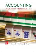 Accounting What the Numbers Mean David Marshall 12th Edition   - Test Bank