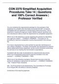 CON 2370 Simplified Acquisition Procedures (SAP) | Bundle | | Questions and 100% Correct Answers | Professor Verified