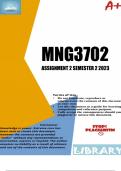 MNG3702 Assignment 2 (DETAILED ANSWERS) Semester 2 2023 (726520) - DUE 15 September 2023