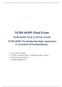 NURS 6630 Final Exam (Latest  Version 8 ) / NURS 6630N Final Exam/ NURS-6630N:Psychopharmacologic Approaches to Treatment of Psychopathology, Walden University