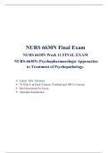 NURS 6630 Final Exam (Latest  Version 7 ) / NURS 6630N Final Exam/ NURS-6630N:Psychopharmacologic Approaches to Treatment of Psychopathology, Walden University