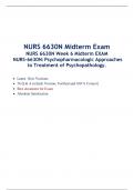 NURS 6630 Midterm Week 6 Exam (Latest  Version 7 ) / NURS 6630N Midterm Exam/ NURS-6630N:Psychopharmacologic Approaches to Treatment of Psychopathology, Walden University