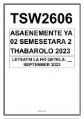 TSW2606 ASSIGNMENT 2 SOLUTIONS 2023 SEMESTER 2  UNISA 