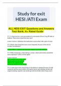 ALL HESI EXIT Questions and Answers Test Bank; A+ Rated Guide
