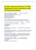 NU 641 Advanced Pharm for NPs Antibiotics Exam Questions with All Correct Answers 