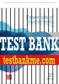 Test Bank For Essentials of Investments, 12th Edition All Chapters - 9781260772166