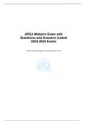 APEA Midterm Exam with Questions and Answers (Latest 2023-2024 Exam)