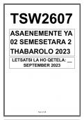 TSW2607 ASSIGNMENT 2 SEMESTER 2 SOLUTIONS 2023 UNISA 