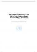 APEA 3P Exam Predictor Exam 100% (Best Predictor Exam Updated 2023) (Latest Exam)