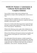 HERB 201 Module 3: Anthelmintic & Cathartic Herbs Questions With Complete Solutions