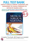 Test Bank For Medical-Surgical Nursing: Assessment and Management of Clinical Problems 9th Edition By Sharon Lewis, Shannon Dirksen, Margaret Heitkemper, Linda Bucher ( 2014 - 2015 ) / 9780323086783 / Chapter 1-69 / Complete Questions and Answers A+