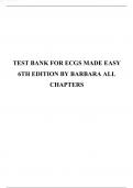 TEST BANK FOR ECGS MADE EASY 7TH EDITION BY BARBARA ALL CHAPTERS.