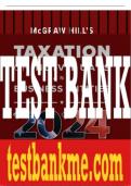 Test Bank For McGraw Hill's Taxation of Individuals and Business Entities, 2024 Edition, 15th Edition All Chapters - 9781265725266