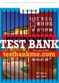 Test Bank For Electrical Wiring Residential - 20th - 2021 All Chapters - 9780357366479