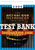 Test Bank For Auto Body Repair Technology - 7th - 2021 All Chapters - 9780357139790