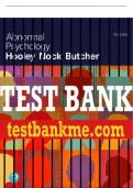 Test Bank For Abnormal Psychology 18th Edition All Chapters - 9780137554676