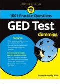 1001 GED Practice Questions For Dummies by Stuart Donnelly Updated Version 100% Complete Solution
