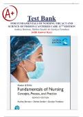 Test Bank for Fundamentals of Nursing 11th Edition by Audrey Berman, Shirlee Snyder & Geralyn Frandsen Chapter 1-47 | Complete Guide Newest Version 2023-2024 with Answer Key