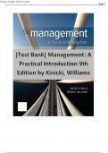 [Test Bank] Management A Practical Introduction 9th Edition by Kinicki, Williams.