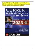 Test Bank For Current Medical Diagnosis And Treatment 2023/2024 62nd Edition By By Maxine Papadakis, Stephen Mcphee, Michael Rabow & Kenneth Mcquaid.