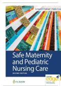 SAFE MATERNITY & PEDIATRIC NURSING CARE 2ND ED BY LUANNE LINNARD PALMER TEST BANK | QUESTIONS WITH EXPLAINED ANSWERS & REFERRALS (RATED A+) | UPDATED