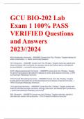 GCU BIO-202 Lab  Exam 1 100% PASS  VERIFIED Questions  and Answers  2023//2024