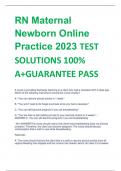 RN Maternal  Newborn Online  Practice 2023 TEST  SOLUTIONS 100%  A+GUARANTEE PASS