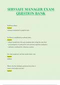SERVSAFE Manager Exam QUESTION BANK / Test Bank - Latest 2023 / 2024