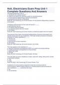 Holt, Electricians Exam Prep Unit 1 Complete Questions And Answers 