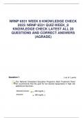 bundle for NRNP 6531 WEEK 8 KNOWLEDGE CHECK 2023/ NRNP 6531 QUIZ-WEEK_8 KNOWLEDGE CHECK LATEST ALL 20 QUESTIONS AND CORRECT ANSWERS (AGRADE)